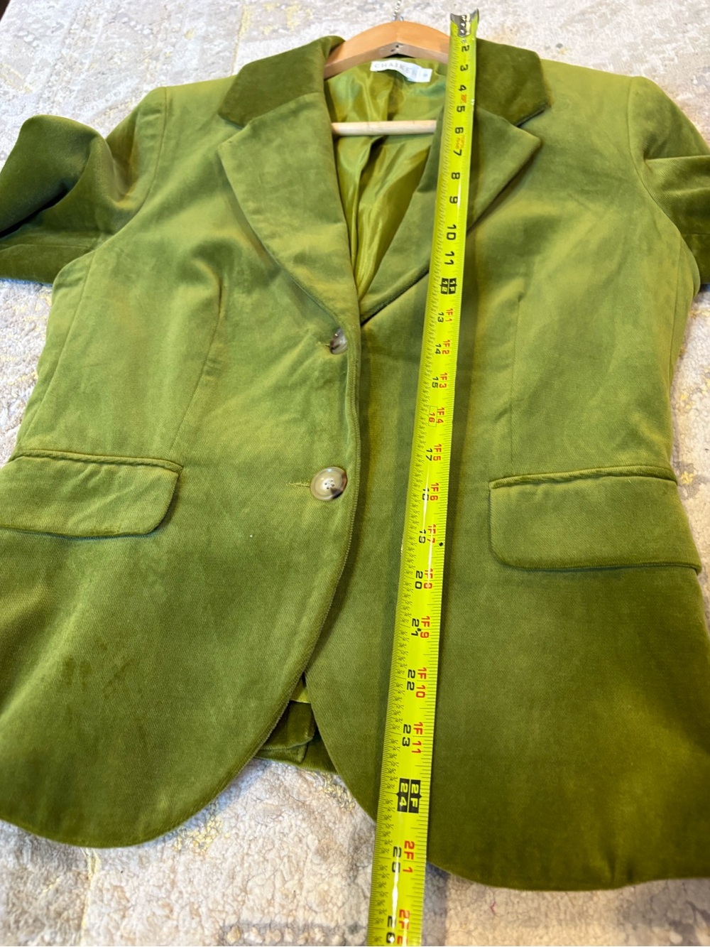 Chaiken Moss Green Velvet Blazer - Picture 10 of 12
